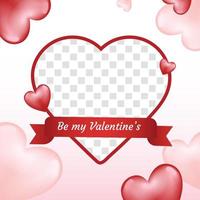 Valentijn dag achtergrond sociaal media post met liefde vorm hart achtergrond zoet roze snoep, symbolisch romance banier behang vector