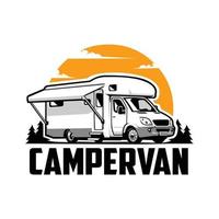 camper busje camper rv logo vector kunst geïsoleerd