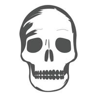 zwart en wit menselijk schedel vector illustratie
