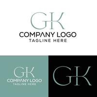 eerste brief gk logo ontwerp monogram creatief modern teken symbool icoon vector