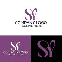 eerste brief sy logo ontwerp monogram creatief modern teken symbool icoon vector