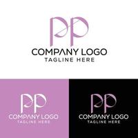 eerste brief pp logo ontwerp monogram creatief modern teken symbool icoon vector