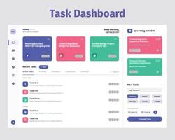 taak dashboard ui uitrusting. geschikt voor taak, werkzaamheid en project doel. vector