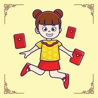 schattig Chinese kinderen vector maan- nieuw jaar