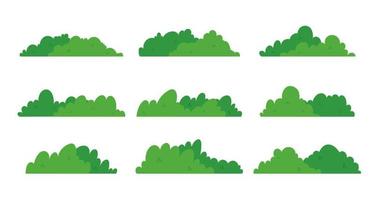 natuurlijk groen gras struiken versieren milieu ecologie tekenfilm tafereel vector