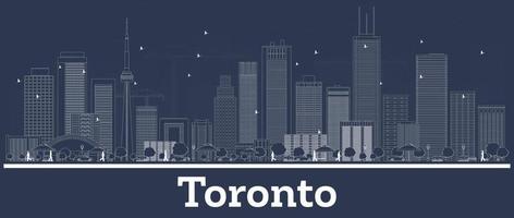 schets Toronto Canada stad horizon met wit gebouwen. vector