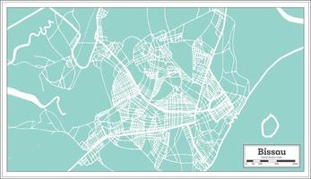 Bissau republiek van Guinea-Bissau stad kaart in retro stijl. schets kaart. vector