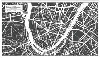 boulogne-billancourt Frankrijk stad kaart in retro stijl. schets kaart. vector illustratie.