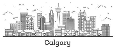 schets Calgary Canada stad horizon met modern gebouwen geïsoleerd Aan wit. vector