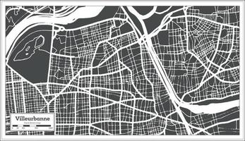 villeurbanne Frankrijk stad kaart in retro stijl. schets kaart. vector illustratie.