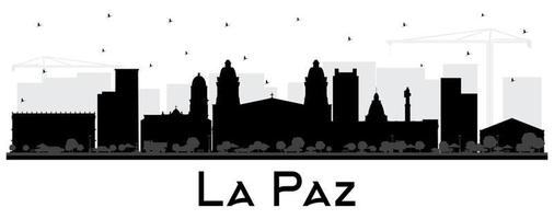 la paz Bolivia stad horizon silhouet met zwart gebouwen geïsoleerd Aan wit. vector