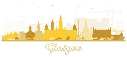 Glasgow Schotland stad horizon met gouden gebouwen geïsoleerd Aan wit. vector