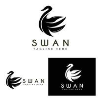 zwaan logo, vogel dier ontwerp, eend logo, Product merk etiket vector