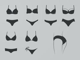 reeks van geïsoleerd pictogrammen Aan een thema vrouwen ondergoed vector