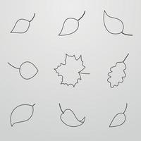 reeks van geïsoleerd pictogrammen Aan een thema bladeren vector