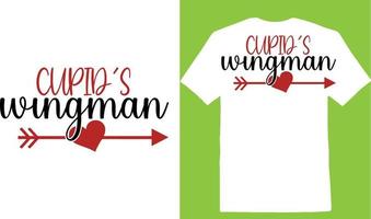 cupido's vleugelman Valentijn dag t-shirt vector