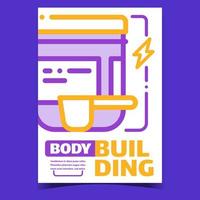 bodybuilding voeding reclame poster vector