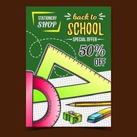 school- schrijfbehoeften winkel reclame banier vector