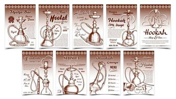 hookah en shisha reclame posters reeks vector