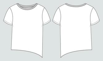 t overhemd tops technisch mode vlak schetsen vector illustratie sjabloon voor vrouwen.