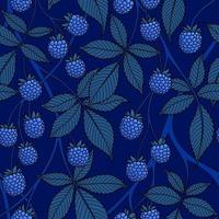 blauw naadloos vector achtergrond met licht blauw braam fruit