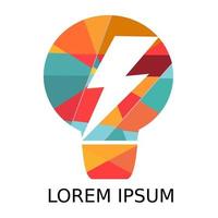 lamp logo ontwerp illustratie sjabloon. Daar zijn lamp en Lorem ipsum vector