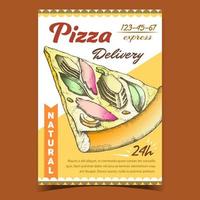 heerlijk natuurlijk pizza reclame poster vector