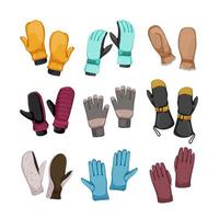 wanten handschoenen winter reeks tekenfilm vector illustratie