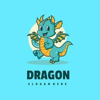 schattig draak logo sjabloon vector