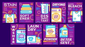wasserij onderhoud reclame posters reeks vector
