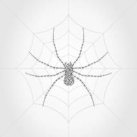 de spin weegt Aan een web. een vector illustratie