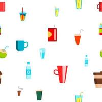 verkoudheid heet drinken naadloos patroon vector. tropisch, cafe drank. schattig grafisch textuur. textiel achtergrond. tekenfilm kleurrijk achtergrond illustratie vector