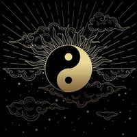 yin en yang zijn symbolen van de twee rijken van nacht en dag vector