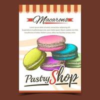 gebakje winkel macarons biscuit zoet banier vector