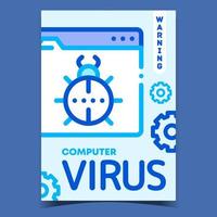 computer virus waarschuwing reclame poster vector