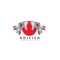 vis koi logo en symbool vector afbeelding