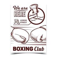 boksen club kaart plaats reclame poster vector