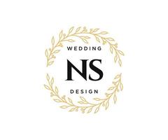 NS initialen brief bruiloft monogram logos verzameling, hand- getrokken modern minimalistisch en bloemen Sjablonen voor uitnodiging kaarten, opslaan de datum, elegant identiteit voor restaurant, boetiek, cafe in vector