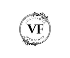 vf brief bruiloft monogram logos sjabloon, hand- getrokken modern minimalistisch en bloemen Sjablonen voor uitnodiging kaarten, opslaan de datum, elegant identiteit. vector