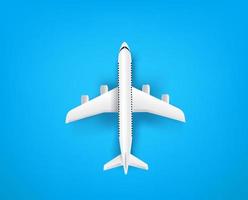 vliegtuig model- Aan blauw achtergrond. 3d vector illustratie