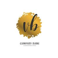 vb eerste handschrift en handtekening logo ontwerp met cirkel. mooi ontwerp handgeschreven logo voor mode, team, bruiloft, luxe logo. vector