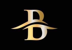 brief b logo met luxe concept vector