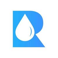 brief r water logo element vector sjabloon. water laten vallen logo symbool