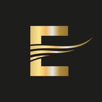 modern brief e logo monogram logotype vector sjabloon gecombineerd met luxe, mode bedrijf en bedrijf identiteit