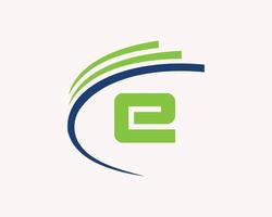 brief e logo ontwerp voor bedrijf, bouw, technologie en echt landgoed symbool vector
