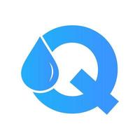 brief q water logo element vector sjabloon. water laten vallen logo symbool