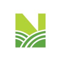 brief n landbouw logo. agro boerderij logo gebaseerd Aan alfabet voor bakkerij, brood, taart, cafe, gebakje, huis industrieën bedrijf identiteit vector