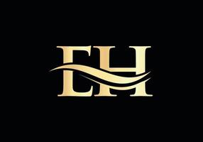 eerste monogram brief eh logo ontwerp vector. eh brief logo ontwerp met modern modieus vector