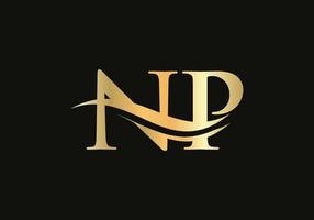 elegant en elegant np logo ontwerp voor uw bedrijf. np brief logo. np logo voor luxe branding. vector