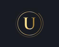 brief u logo voor luxe symbool, elegant en elegant teken vector